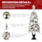 2 Pack 4ft. Pre-Lit Flocked Red Berry Fir Artificial Christmas Porch Tree in Urn, Warm White Lights